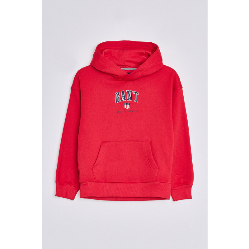 MIKINA GANT D2. GANT RETRO SHIELD HOODIE červená 122/128