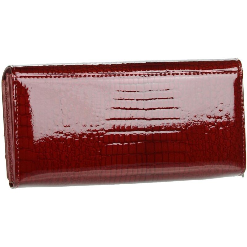 Barebag GROSSO Kožená dámská lakovaná kroko peněženka RFID červená v dárkové krabičce