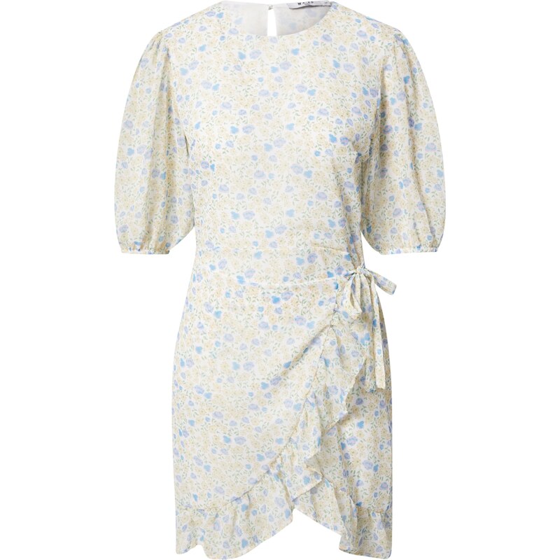 NA-KD Šaty Frilled světlemodrá / pastelově žlutá / světle zelená