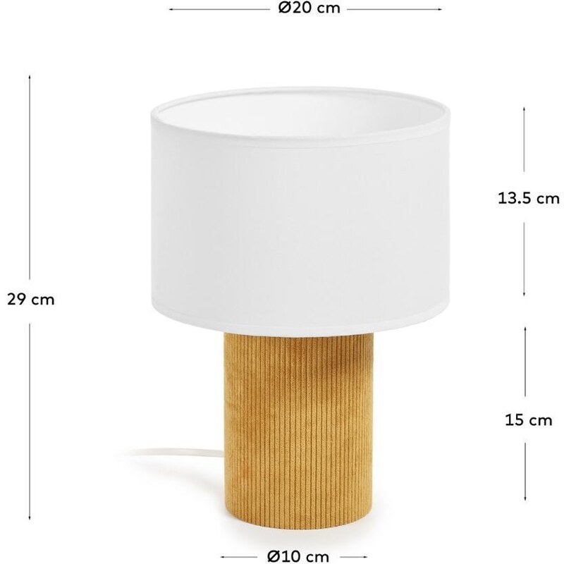 Žlutá látková stolní lampa Kave Home Bianella 29 cm