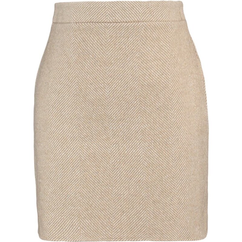 Trendyol Beige A-line Stamp Fabric Mini Woven Skirt