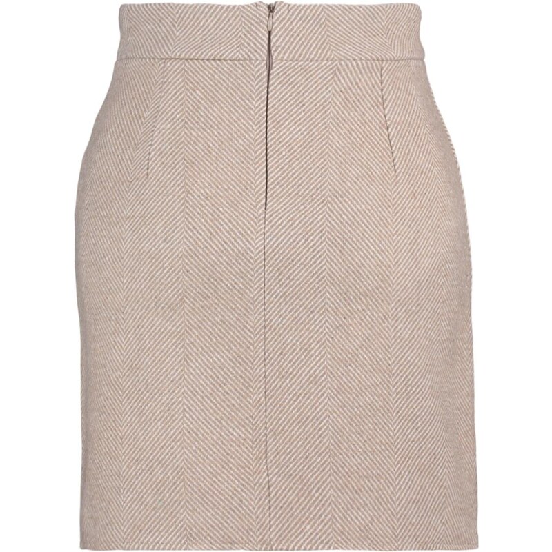 Trendyol Beige A-line Stamp Fabric Mini Woven Skirt