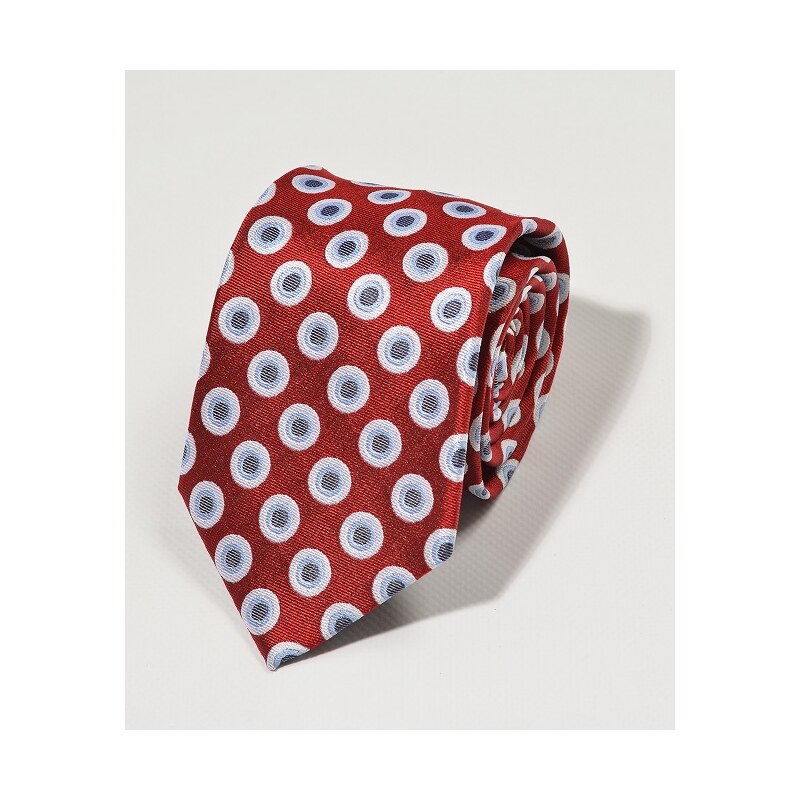 Luxusní kravata Gagliardi - červená kruhy