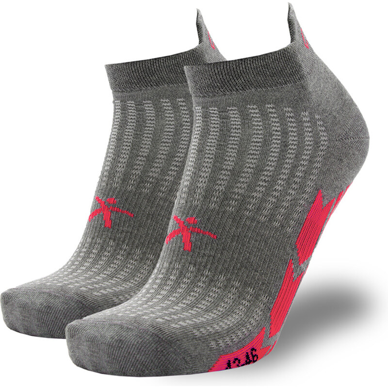 Dámské nízké sportovní ponožky COLLM BELLA šedo růžové