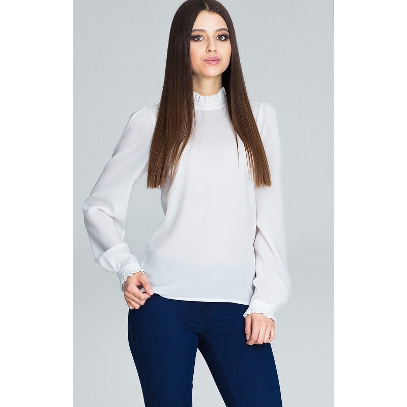 FIGL Hladká smetanová halenka M595