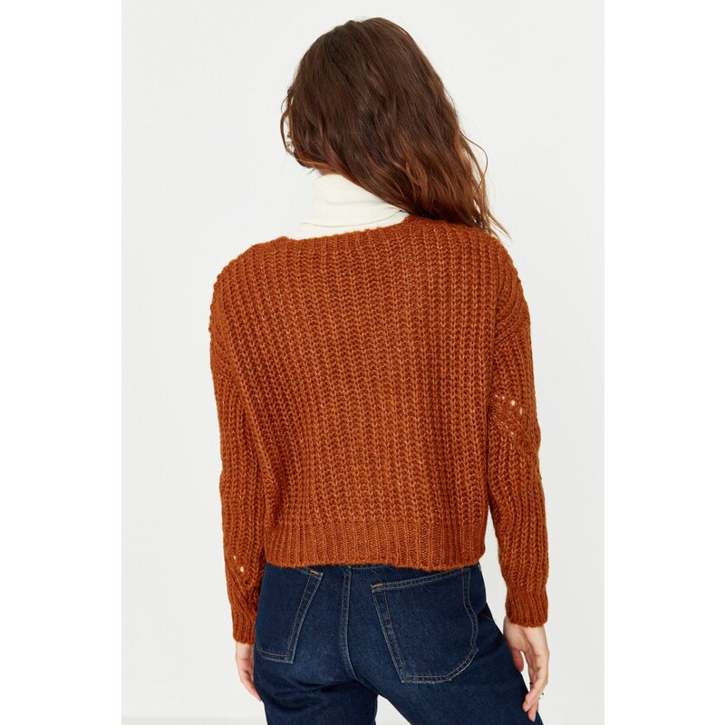 Trendyol Tile Button Detailní Crop Knitwear Cardigan