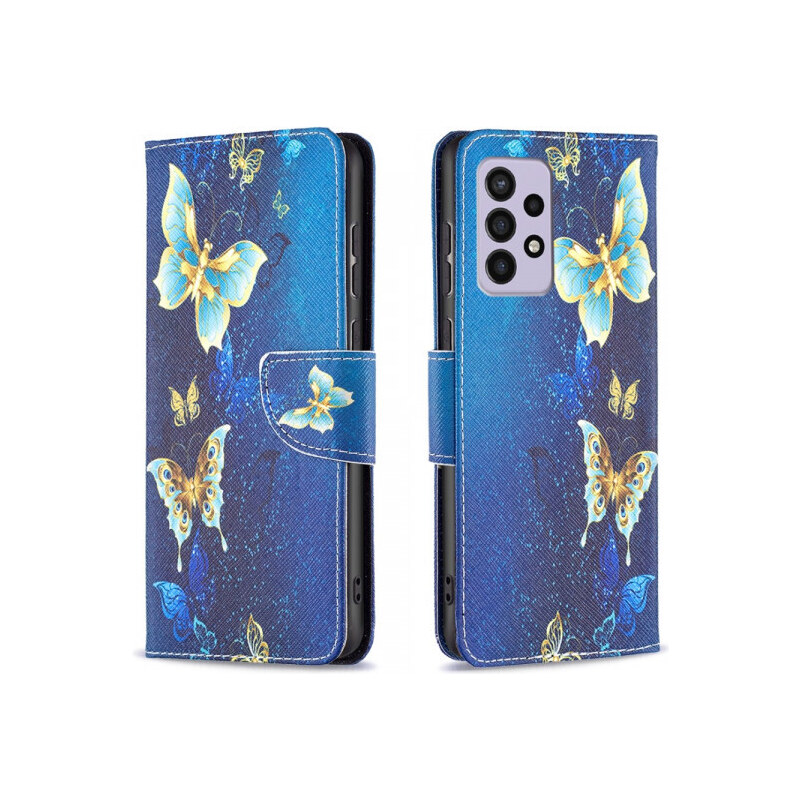 Pouzdro MFashion Samsung Galaxy A33 5G - modré - Motýli