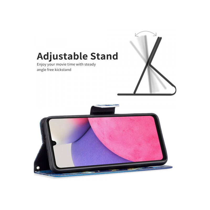 Pouzdro MFashion Samsung Galaxy A33 5G - modré - Motýli