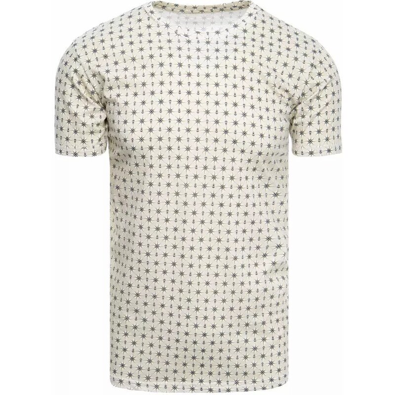 Buďchlap Béžové bavlněné tričko v moderním provedení