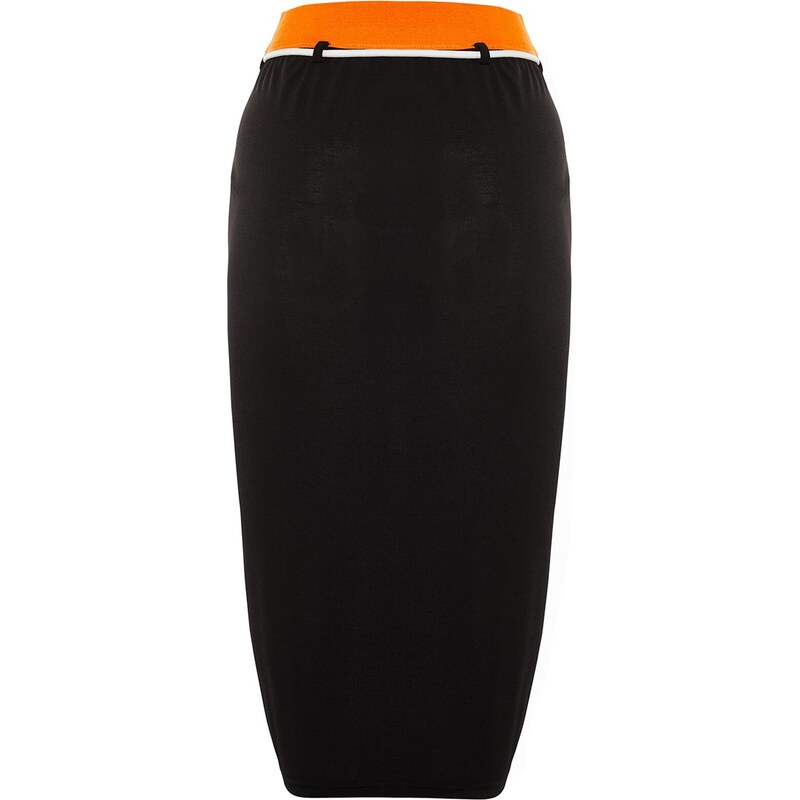 Trendyol Black Midi Bodycon Knitted Skirt