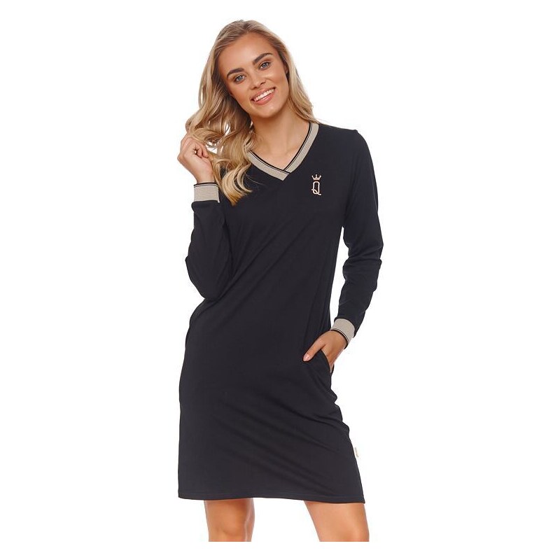 DN Nightwear Dámská noční košile Queen Crown černá 72933343