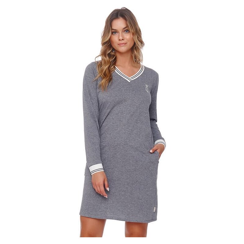 DN Nightwear Dámská noční košile Queen Crown šedá
