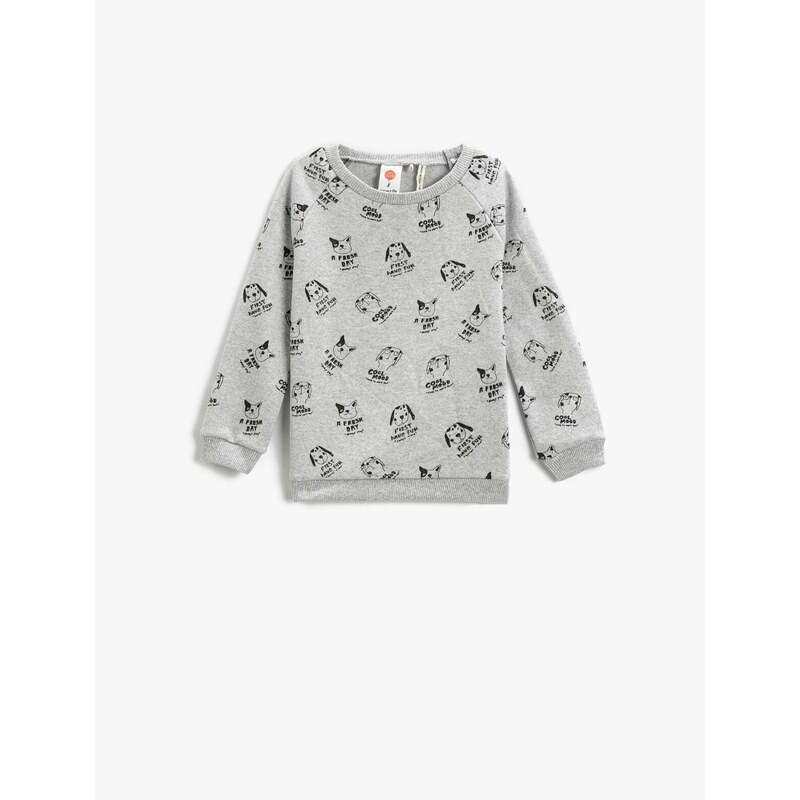 Koton Printed Sweatshirt Crew Neck