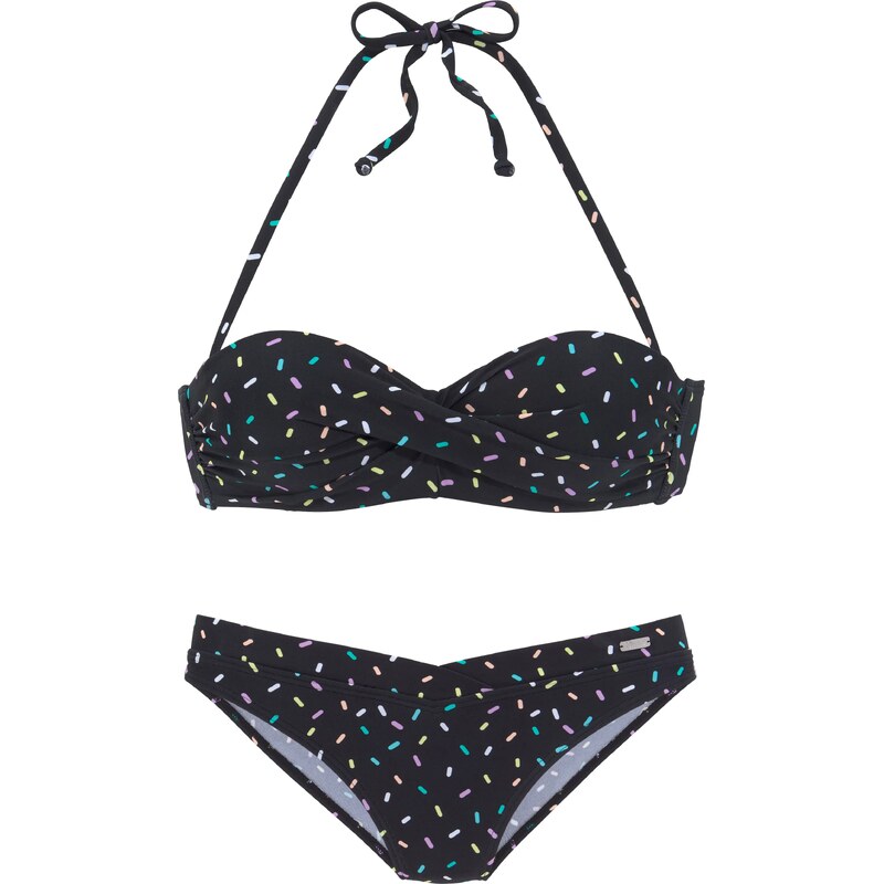 BUFFALO Bikiny světle žlutá / fialová / jasně oranžová / černá