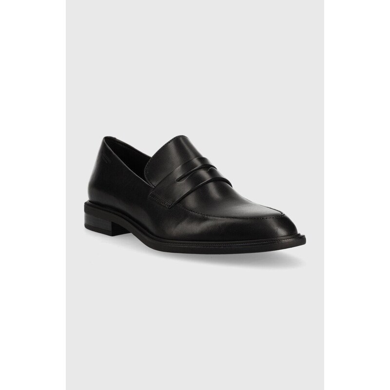 Kožené mokasíny Vagabond Shoemakers Frances 2.0 dámské, černá barva, na plochém podpatku