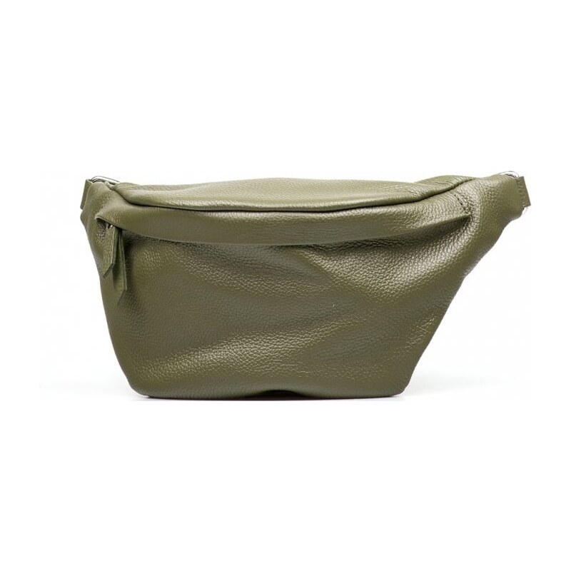 Blaire Kožená crossbody ledvinka Dorian olivově zelená