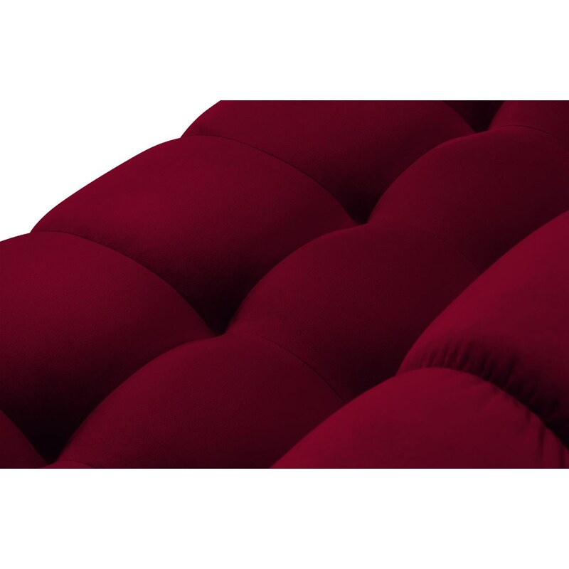 Vínově červená sametová dvoumístná pohovka MICADONI Mamaia 152 cm s černou podnoží