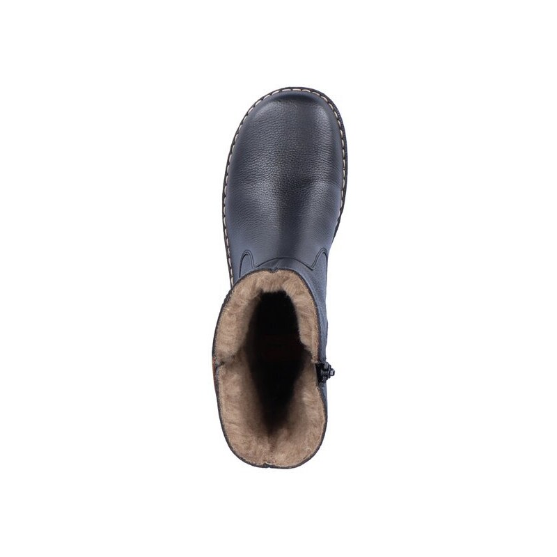 Dámská kožená vyšší kotníková obuv Rieker 73350-00 černá