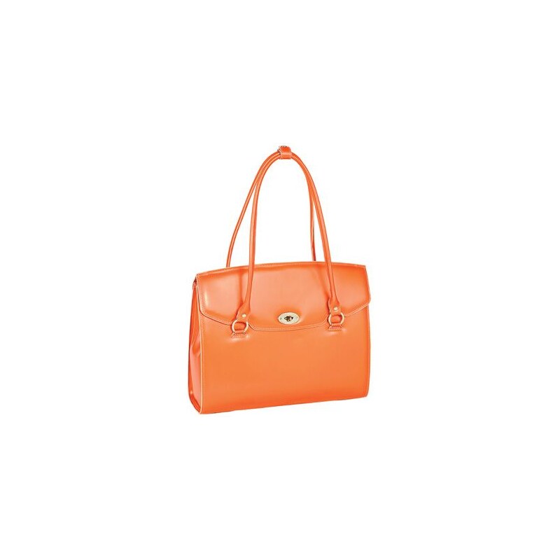 McKlein Geneva - oranžová kožená kabelka na notebook