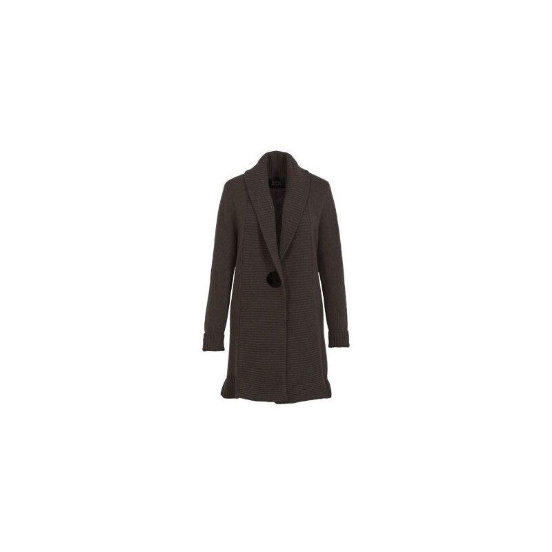 Hnědý luxusní dámský kašmírový svetr kabátkového střihu, N.PEAL