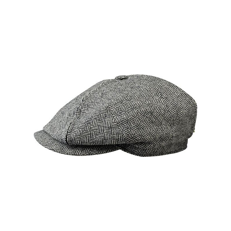 Stetson Morton - plochá čepice z šedého tvídu s kšiltem