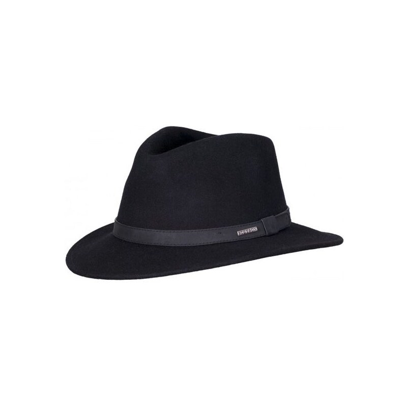 Stetson Yutan - černý plstěný klobouk typu fedora