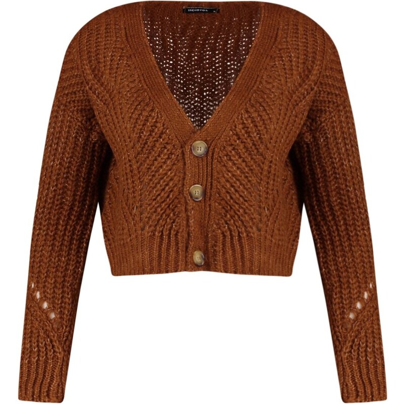 Trendyol Tile Button Detailní Crop Knitwear Cardigan