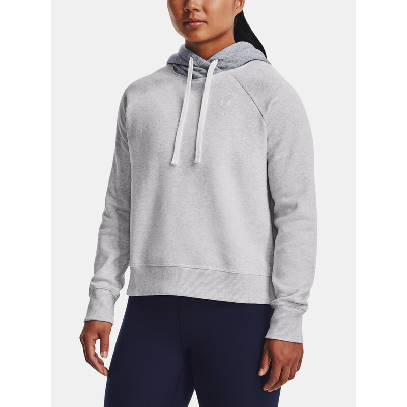 Under Armour Mikina Rival Fleece CB Hoodie-GRY - Dámské