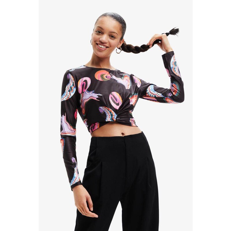 tričko Desigual Smile negro