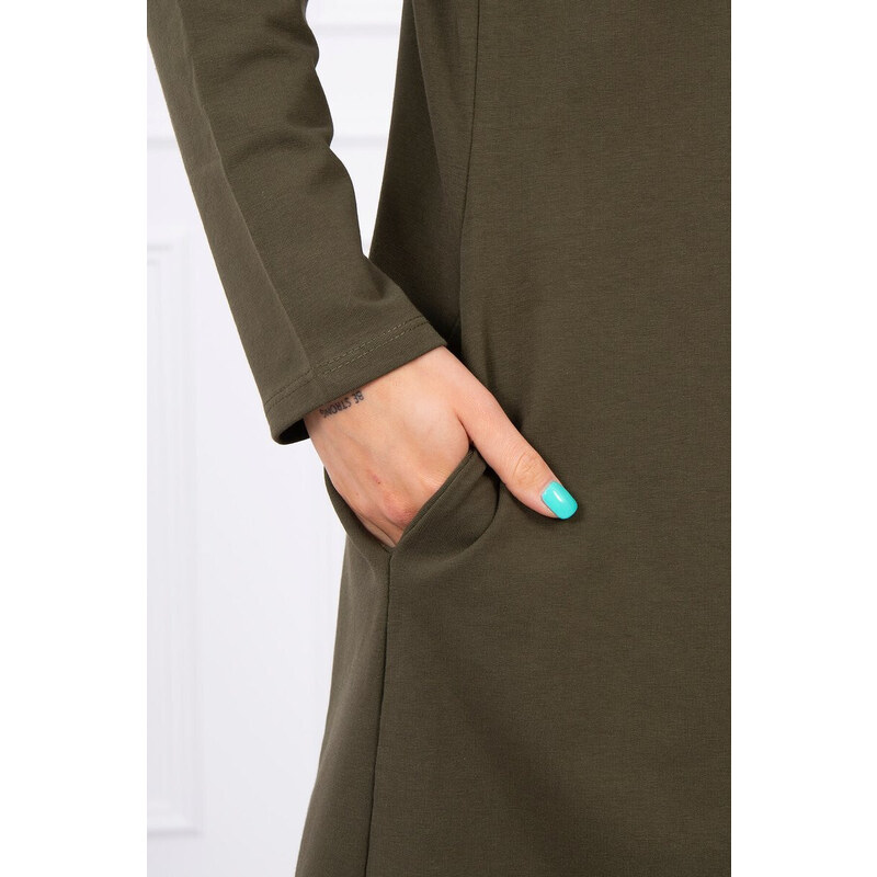 K-Fashion Dlouhá pláštěnka s kapucí khaki
