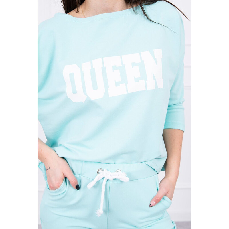 K-Fashion Sada s potiskem Queen mint
