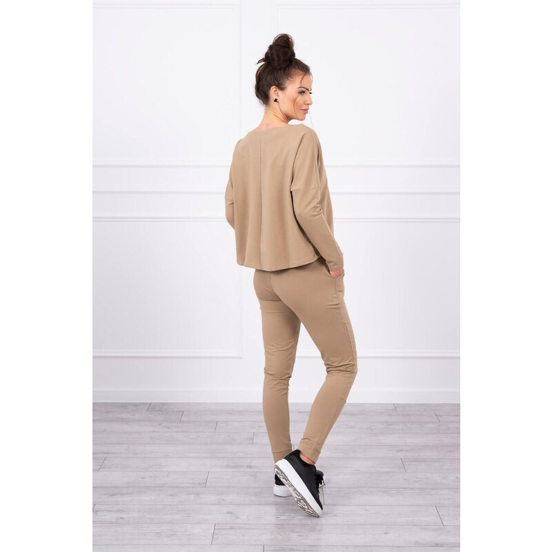 K-Fashion Souprava s oversize halenkou camel
