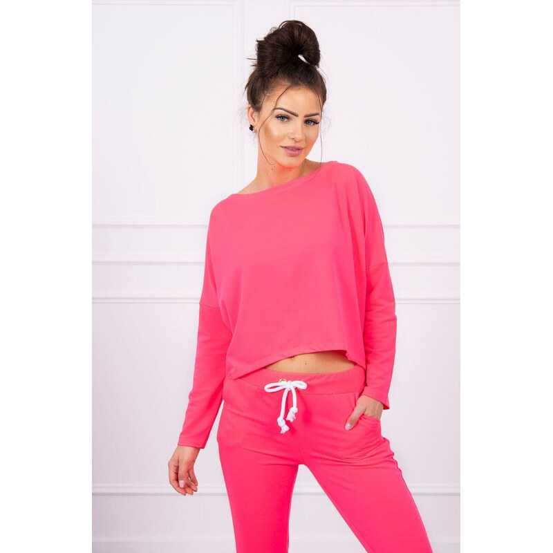 K-Fashion Sada s oversize halenkou růžová neonová 84234614