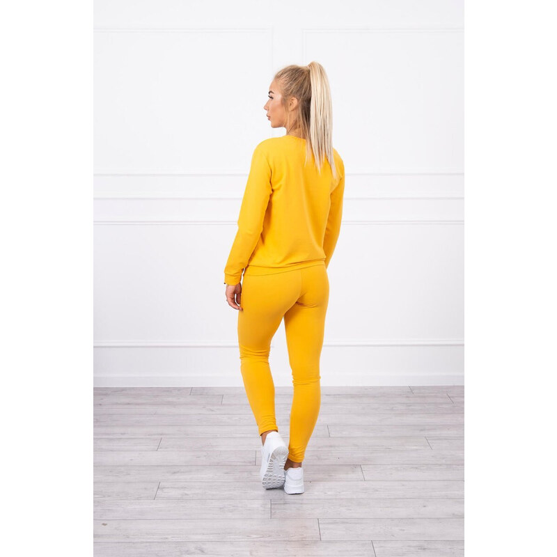 K-Fashion Hořčicová mikinová souprava