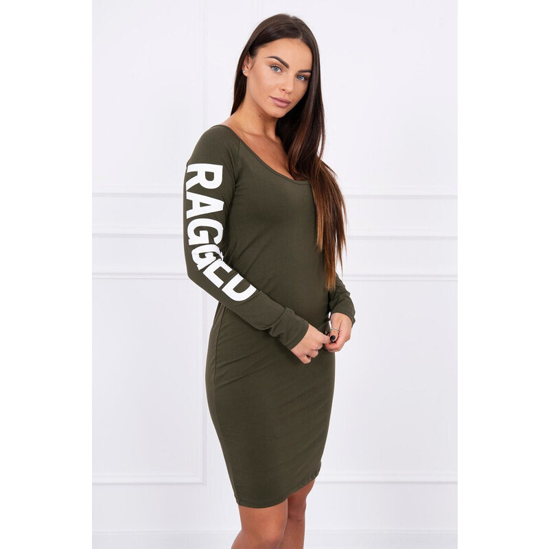 K-Fashion Otrhané khaki šaty