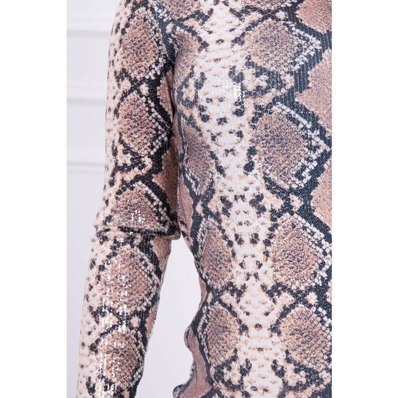 šaty z kůže béžové model 18743596 - K-Fashion