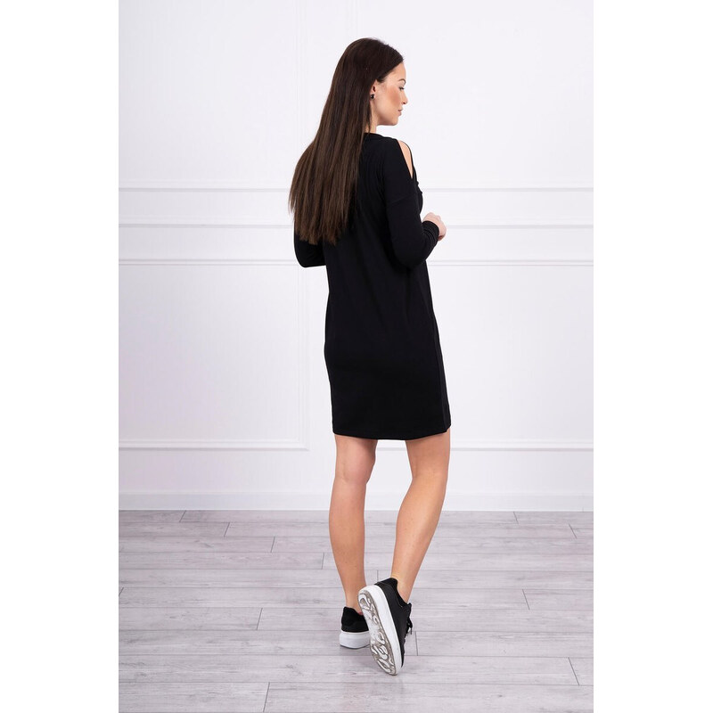 K-Fashion Šaty s potiskem lásky černé