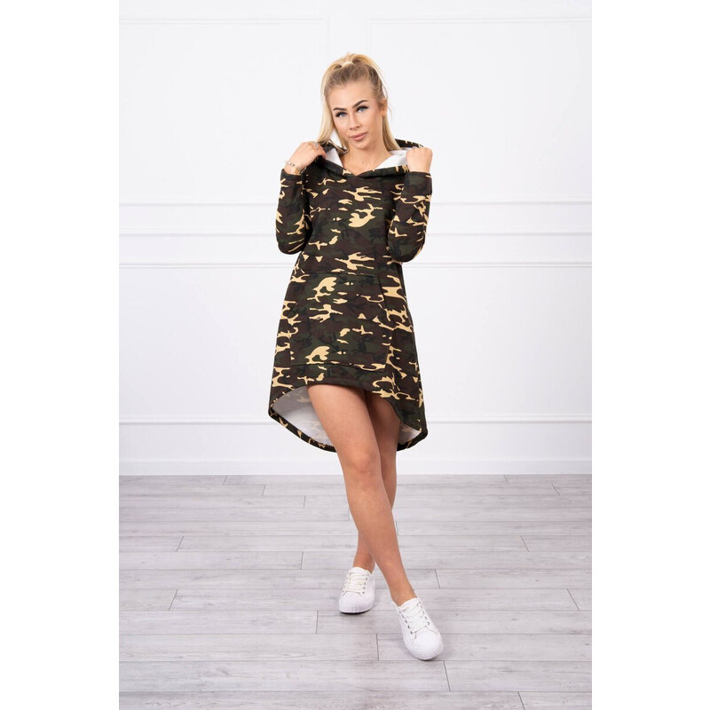 K-Fashion Moro khaki+hnědé šaty