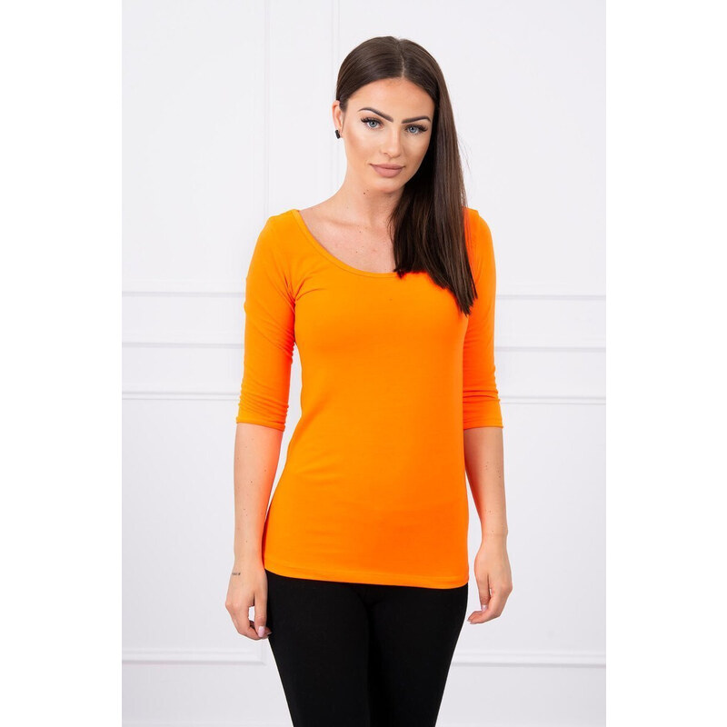 K-Fashion Halenka s kulatým výstřihem oranžová neonová 84211297