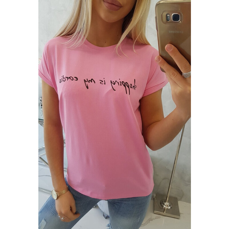 model 18746326 je moje kardio halenka světle růžová - K-Fashion