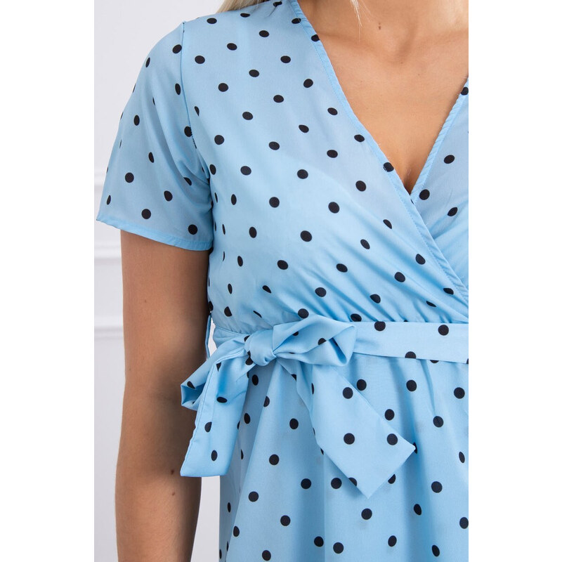 K-Fashion Modré puntíkované šaty