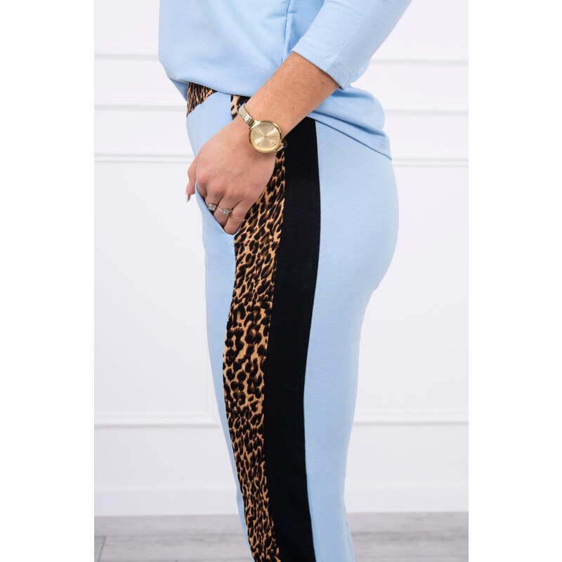 K-Fashion Sada s leopardím potiskem modré barvy