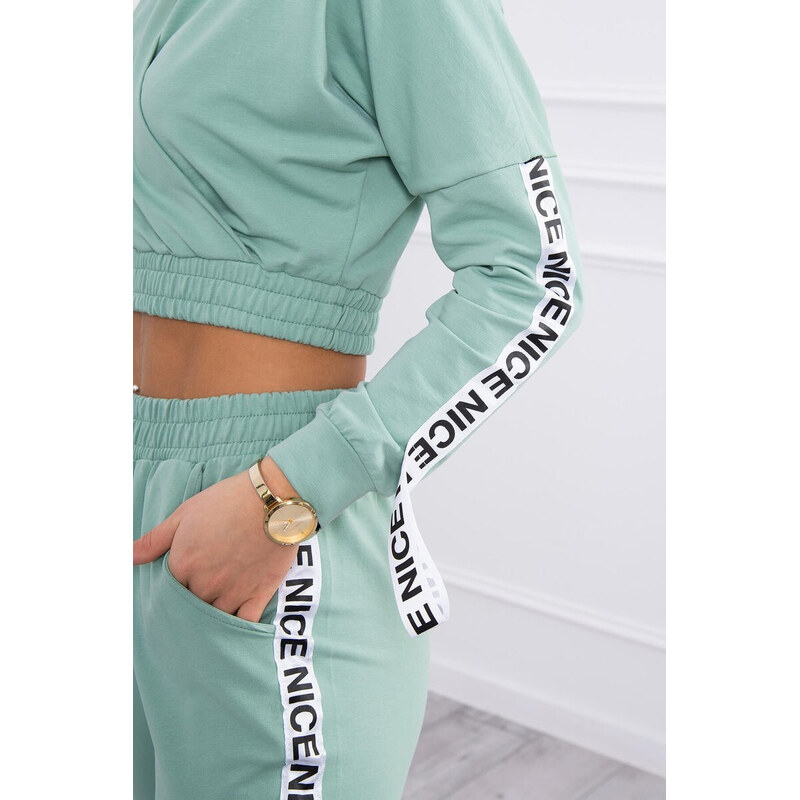 K-Fashion Sada s ozdobnými stuhami tmavě mátová