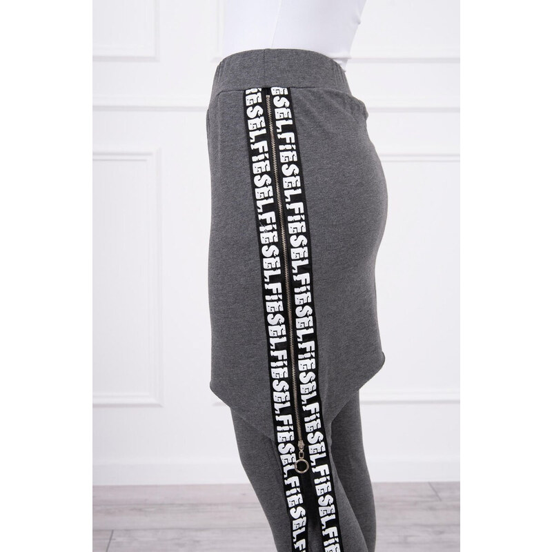 K-Fashion Kalhoty/oblek s nápisem selfie graphite 84211398