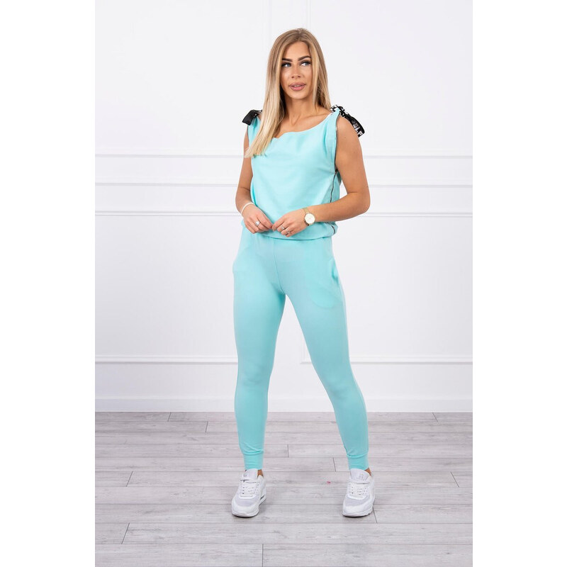 K-Fashion Kalhoty/oblek s nápisem selfie mint 84212306