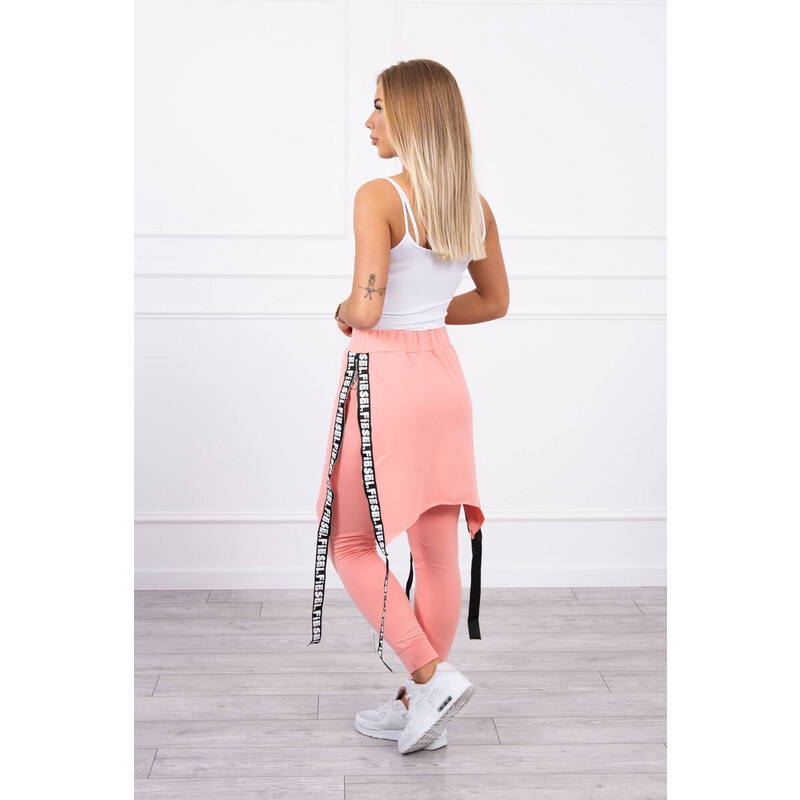 K-Fashion Kalhoty/oblek s nápisem meruňková selfie