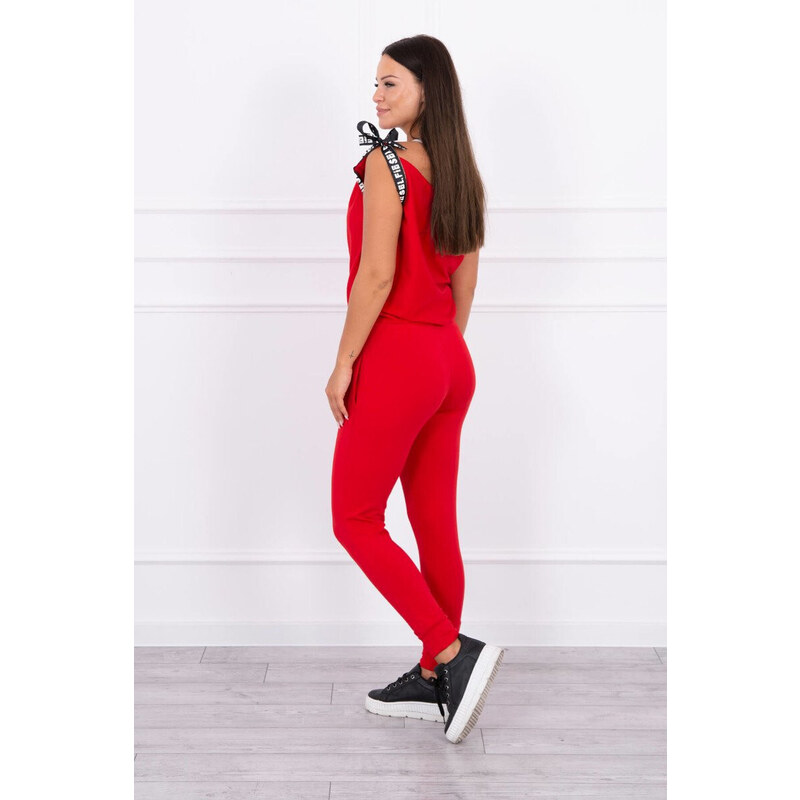 K-Fashion Kalhoty/oblek s nápisem selfie red 84211400