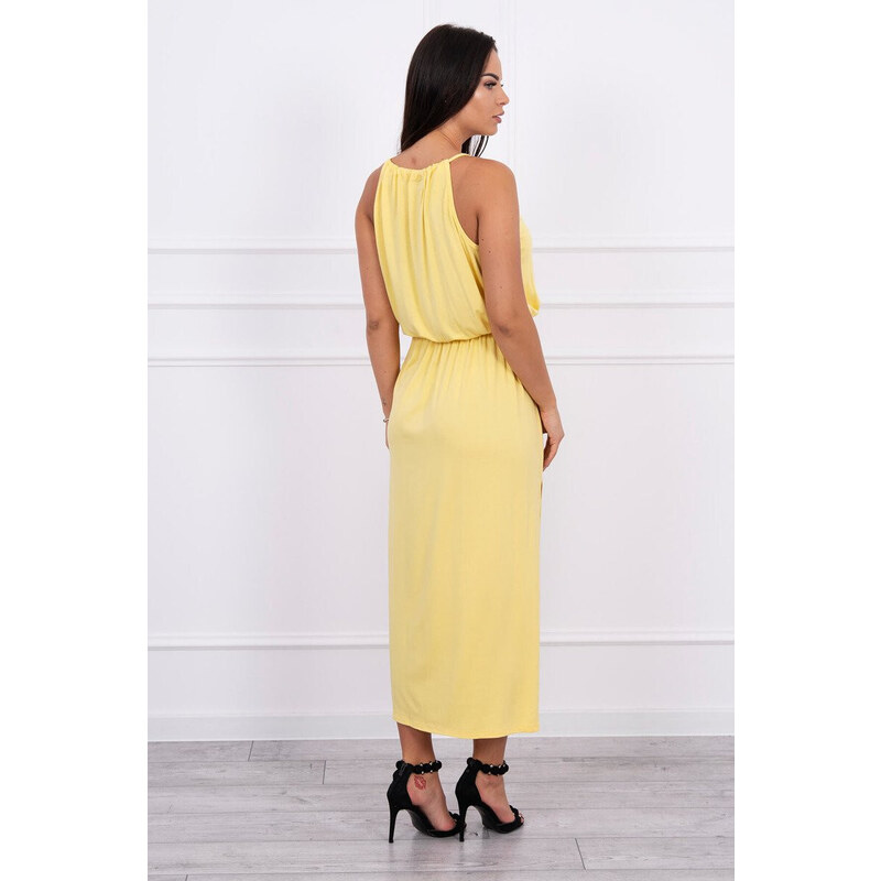 K-Fashion Boho šaty na zip žluté