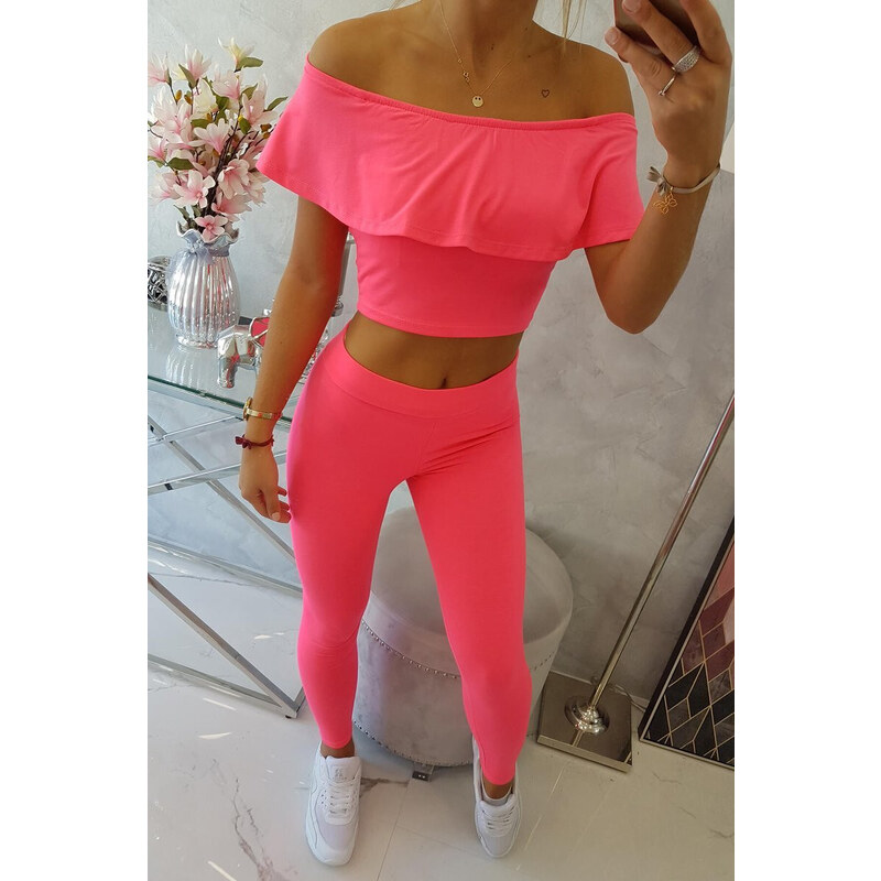 K-Fashion Souprava volánků růžová neonová 84211235