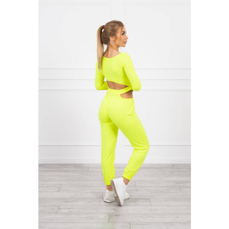 K-Fashion Sada s halenkou top žlutá neonová